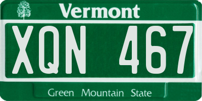 VT license plate XQN467