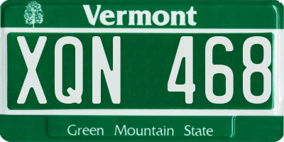 VT license plate XQN468