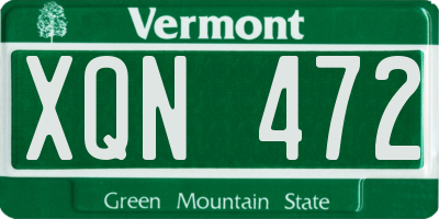 VT license plate XQN472