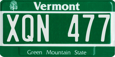 VT license plate XQN477