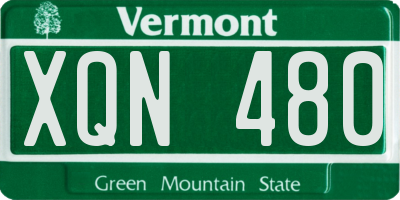 VT license plate XQN480