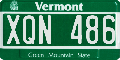 VT license plate XQN486