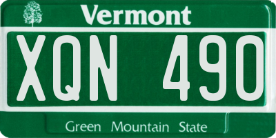 VT license plate XQN490