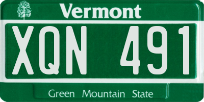 VT license plate XQN491