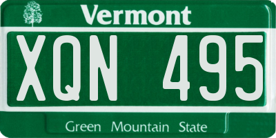 VT license plate XQN495