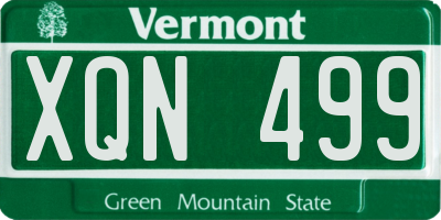 VT license plate XQN499