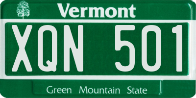 VT license plate XQN501