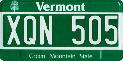 VT license plate XQN505