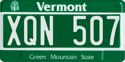 VT license plate XQN507