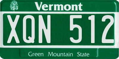 VT license plate XQN512