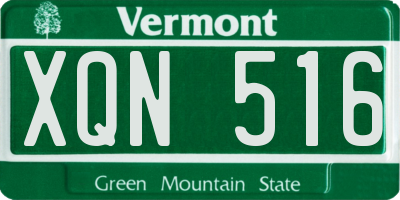 VT license plate XQN516