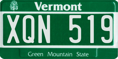 VT license plate XQN519