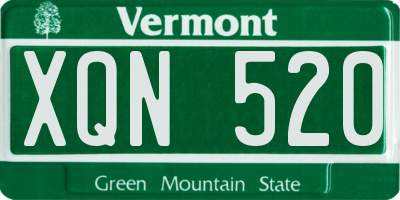 VT license plate XQN520