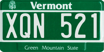 VT license plate XQN521