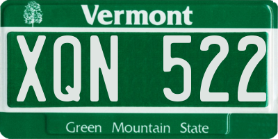 VT license plate XQN522