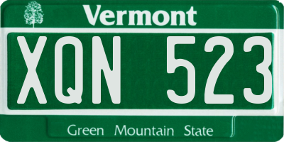 VT license plate XQN523