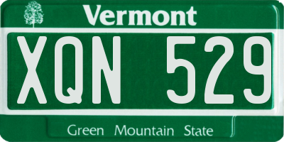 VT license plate XQN529