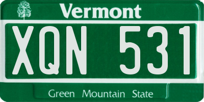 VT license plate XQN531