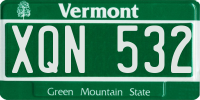 VT license plate XQN532