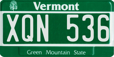 VT license plate XQN536