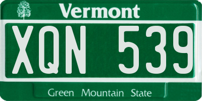 VT license plate XQN539