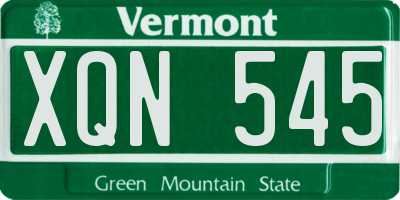VT license plate XQN545