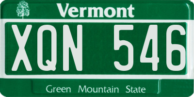 VT license plate XQN546