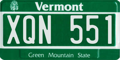 VT license plate XQN551