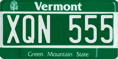 VT license plate XQN555