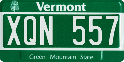 VT license plate XQN557