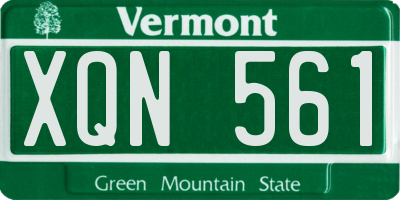 VT license plate XQN561