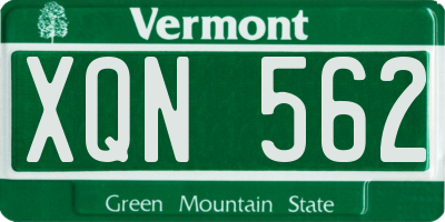 VT license plate XQN562