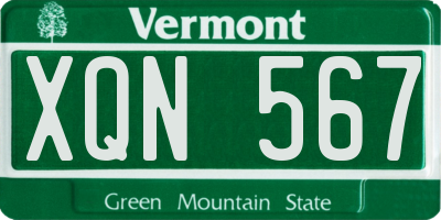 VT license plate XQN567