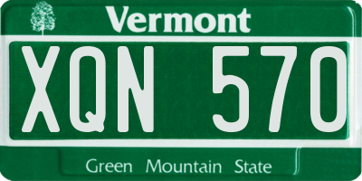 VT license plate XQN570