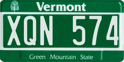 VT license plate XQN574
