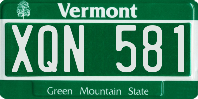 VT license plate XQN581