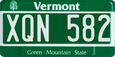 VT license plate XQN582