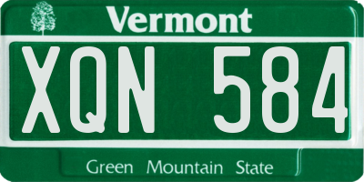 VT license plate XQN584