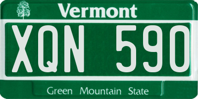 VT license plate XQN590