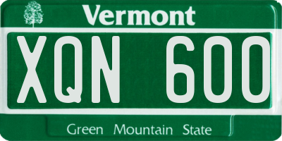 VT license plate XQN600