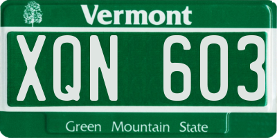 VT license plate XQN603