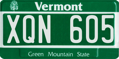 VT license plate XQN605