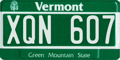 VT license plate XQN607