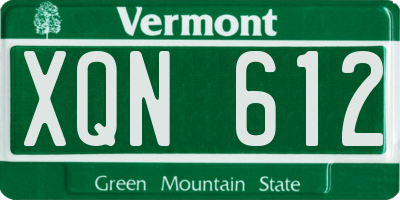 VT license plate XQN612