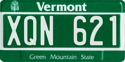 VT license plate XQN621