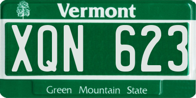 VT license plate XQN623