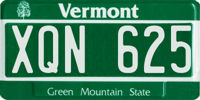 VT license plate XQN625
