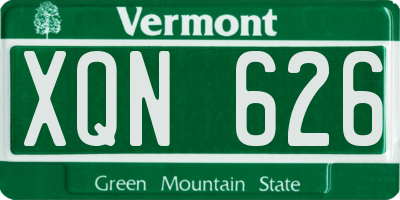 VT license plate XQN626