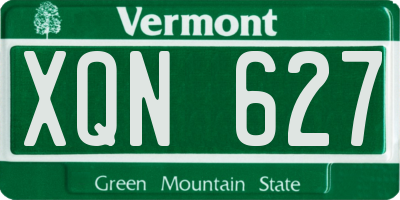 VT license plate XQN627