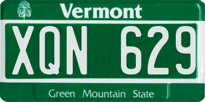 VT license plate XQN629